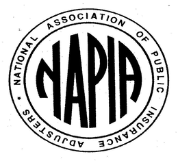 NAPIA NATIONAL ASSOCIATION OF PUBLIC INSURANCE ADJUSTERS trademark
