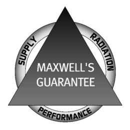 MAXWELL'S GUARANTEE SUPPLY RADIATION PERFORMANCE trademark