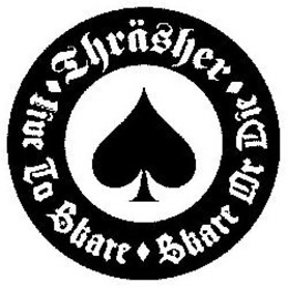 THRÄSHER LIVE TO SKATE SKATE OR DIE trademark
