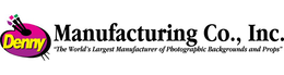 DENNY MANUFACTURING CO., INC. "THE WORLD'S LARGEST MANUFACTURER OF PHOTOGRAPHIC BACKGROUNDS AND PROPS" trademark