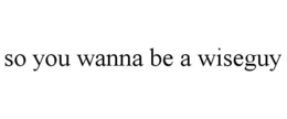 SO YOU WANNA BE A WISEGUY trademark