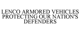 LENCO ARMORED VEHICLES PROTECTING OUR NATION'S DEFENDERS trademark