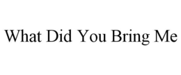 WHAT DID YOU BRING ME trademark
