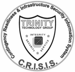 CONTINGENCY READINESS & INFRASTRUCTURE SECURITY INFORMATION SYSTEM C.R.I.S.I.S. TRINITY TECHNOLOGY GROUP INTEGRITY SECURITY SERVICE trademark