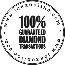 WWW.IDEXONLINE.COM 100% GUARANTEED DIAMOND TRANSACTIONS WWW.IDEXONLINE.COM trademark