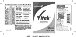 VITAK HOMEOPATHIC WEIGHT CONTROL trademark