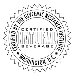 CERTIFIED BY THE GLYCEMIC RESEARCH INSTITUTE WASHINGTON, D.C. CERTIFIED NATURAL BEVERAGE trademark