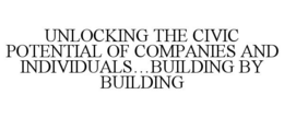 UNLOCKING THE CIVIC POTENTIAL OF COMPANIES AND INDIVIDUALS...BUILDING BY BUILDING trademark