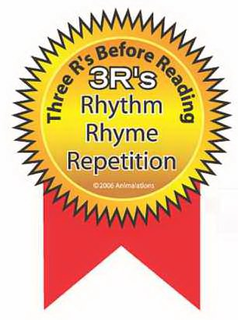 THREE R'S BEFORE READING 3 R'S RHYTHM RHYME REPETITION trademark