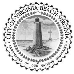 CITY · OF · VIRGINIA · BEACH · VIRGINIALANDMARKS OF OUR NATION'S BEGINNING trademark