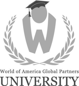 W WORLD OF AMERICA GLOBAL PARTNERS UNIVERSITY trademark