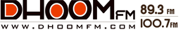 DHOOM FM 89.3FM 100.7FM WWW.DHOOMFM.COM trademark