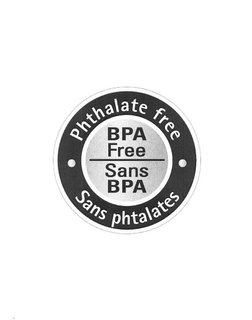 BPA FREE SANS BPA · PHTHALATE FREE · SANS PHTALATES trademark