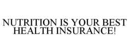 NUTRITION IS YOUR BEST HEALTH INSURANCE! trademark