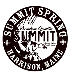 SUMMIT SPRING PREMIUM QUALITY SPRING WATER SINCE 1875 SUMMIT HARRISON MAINE trademark
