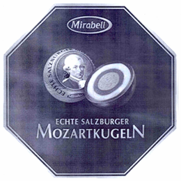MIRABELL ECHTE SALZBURGER MOZARTKUGELN MIRABELL ECHTE SALZBURGER trademark