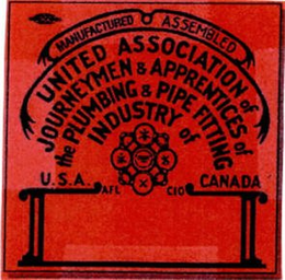 MANUFACTURED ASSEMBLED UNITED ASSOCIATION OF JOURNEYMEN & APPRENTICES OF THE PLUMBING & PIPE FITTING INDUSTRY OF U.S.A. AFL CIO CANADA trademark