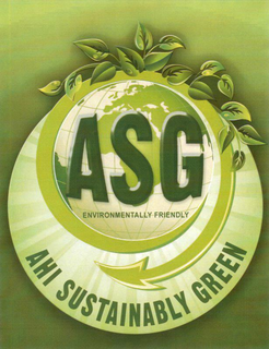 ASG ENVIRONMENTALLY FRIENDLY AHI SUSTAINABLY GREEN trademark