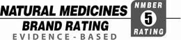 NATURAL MEDICINES BRAND RATING EVIDENCE-BASED NMBER 5 RATING trademark