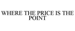 WHERE THE PRICE IS THE POINT trademark