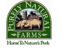 PURELY NATURAL FARMS HOME TO NATURE'S PORK trademark