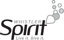 WHISTLER SPIRIT LIVE IT. GIVE IT. trademark
