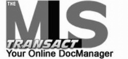THE MLS TRANSACT YOUR ONLINE DOCMANAGER trademark