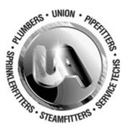 UA · UNION · PIPEFITTERS · SERVICE TECHS · STEAMFITTERS · SPRINKLERFITTERS · PLUMBERS trademark