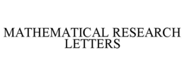 MATHEMATICAL RESEARCH LETTERS trademark