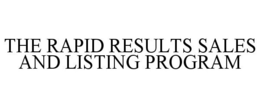 THE RAPID RESULTS SALES AND LISTING PROGRAM trademark