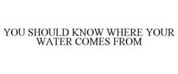 YOU SHOULD KNOW WHERE YOUR WATER COMES FROM trademark