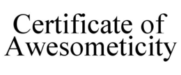 CERTIFICATE OF AWESOMETICITY trademark