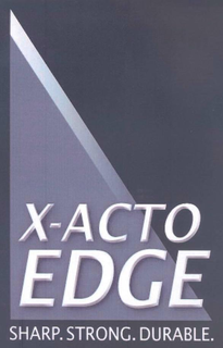 X-ACTO EDGE SHARP. STRONG.DURABLE. trademark