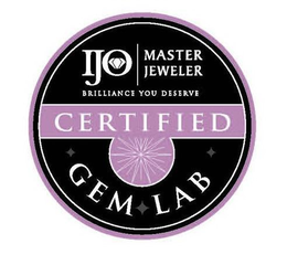 IJO|MASTER JEWELER BRILLIANCE YOU DESERVE CERTIFIED GEM LAB trademark