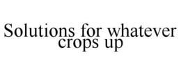 SOLUTIONS FOR WHATEVER CROPS UP trademark