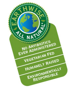 EARTHWISE ALL NATURAL NO ANTIBIOTICS EVER ADMINISTERED VEGETARIAN FED HUMANELY RAISED ENVIRONMENTALLY RESPONSIBLE trademark