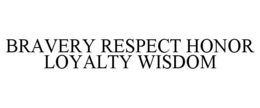 BRAVERY RESPECT HONOR LOYALTY WISDOM trademark