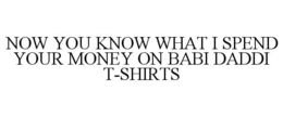 NOW YOU KNOW WHAT I SPEND YOUR MONEY ON BABI DADDI T-SHIRTS trademark