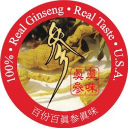 100% REAL GINSENG REAL TASTE USA trademark