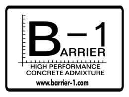 BARRIER - 1 HIGH PERFORMANCE CONCRETE ADMIXTURE WWW.BARRIER-1.COM trademark