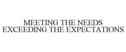 MEETING THE NEEDS EXCEEDING THE EXPECTATIONS trademark