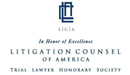 LCA IN HONOR OF EXCELLENCE LITIGATION COUNSEL OF AMERICA TRIAL LAWYER HONORARY SOCIETY trademark