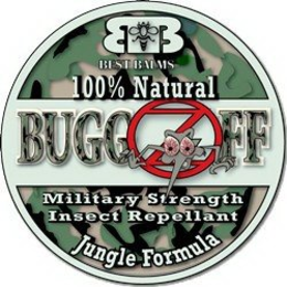 BUGGZ OFF BB BEST BALMS 100% NATURAL MILITARY STRENGTH INSECT REPELLANT JUNGLE FORMULA trademark