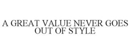 A GREAT VALUE NEVER GOES OUT OF STYLE trademark