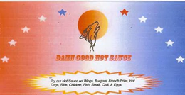 DAMN GOOD HOT SAWCE TRY OUR HOT SAUCE ON WINGS, BURGERS, FRENCH FRIES, HOT DOGS, RIBS, CHICKEN, FISH, STEAK, CHILI, & EGGS trademark