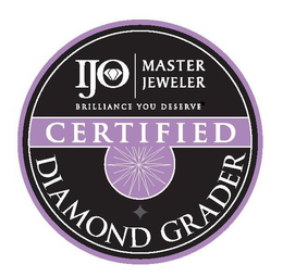 IJO MASTER JEWELER BRILLIANCE YOU DESERVE CERTIFIED DIAMOND GRADER trademark