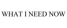 WHAT I NEED NOW trademark
