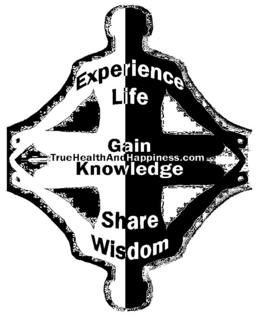 EXPERIENCE LIFE GAIN TRUEHEALTHANDHAPPINESS.COM KNOWLEDGE SHARE WISDOM trademark