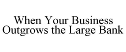 WHEN YOUR BUSINESS OUTGROWS THE LARGE BANK trademark