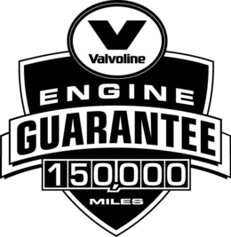 V VALVOLINE ENGINE GUARANTEE 150,000 MILES trademark